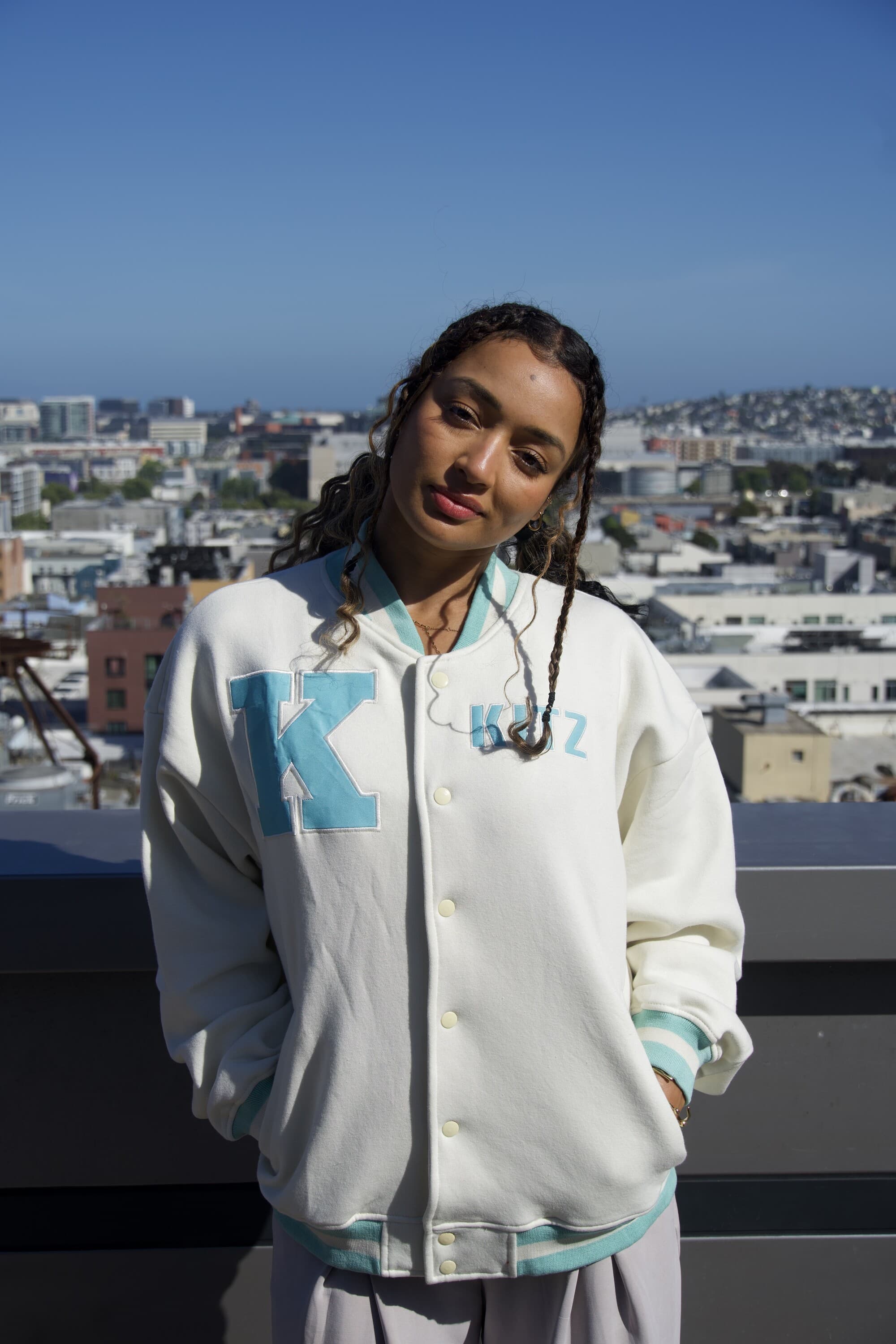 Varsity — Cream & Turquoise